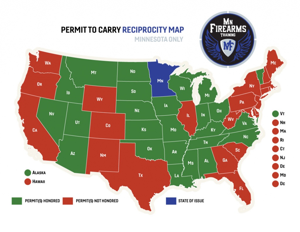 Permit To Carry Maps | Mn Firearms Training - Florida Ccw Reciprocity Map 2018
