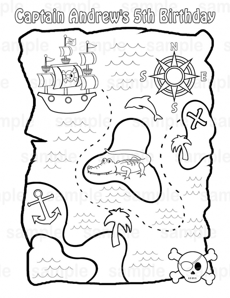 Personalized Printable Pirate Treasure Map Birthday Party Favor - Printable Treasure Maps For Kids