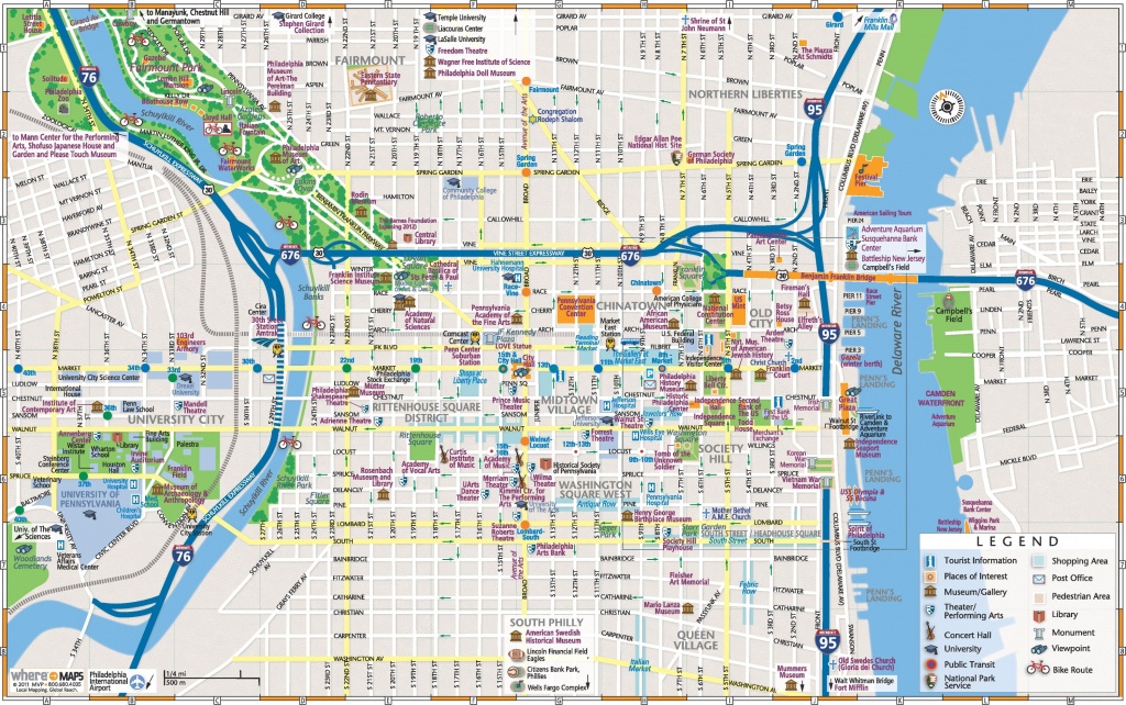 Philadelphia Downtown Map - Philadelphia Tourist Map Printable