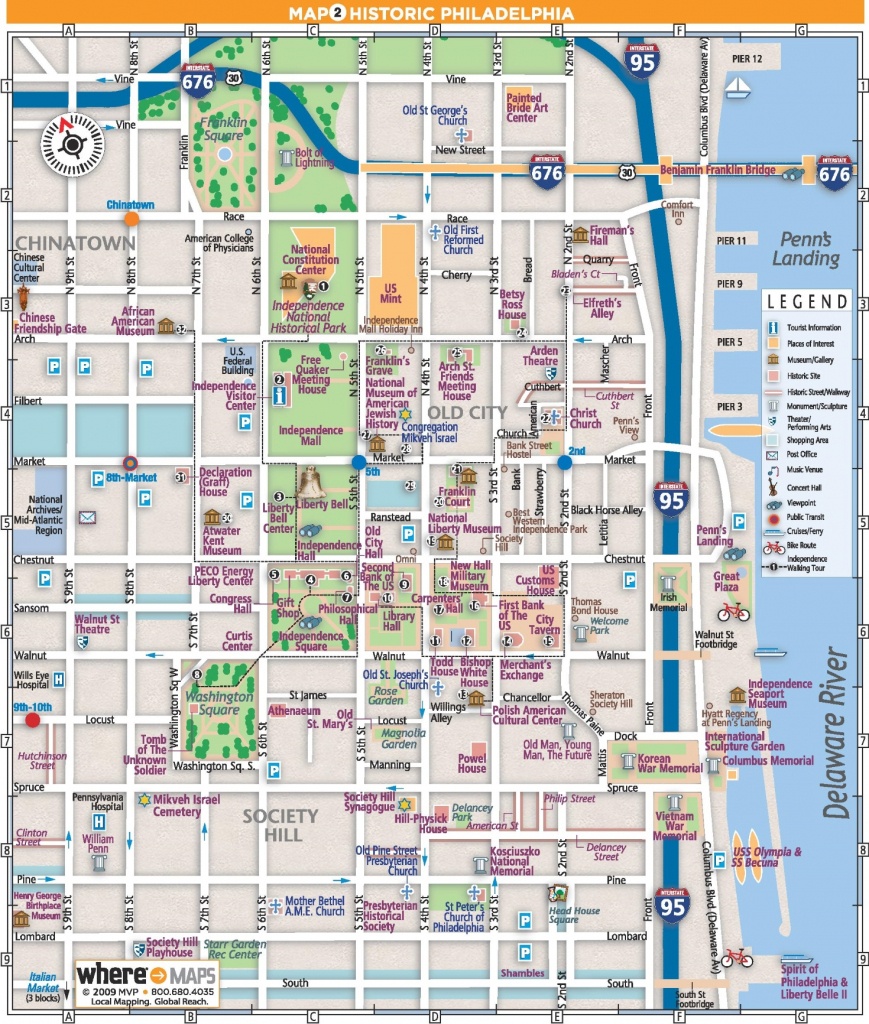 Philadelphia Old City Map - Philadelphia Tourist Map Printable