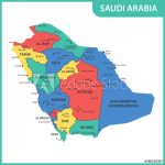 Photo & Art Print The Detailed Map Of The Saudi Arabia With Regions   Printable Map Of Saudi Arabia
