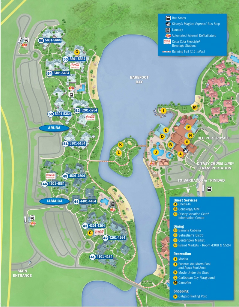 Photos - New Guide Map For Disney's Caribbean Beach Resort - Florida Resorts Map