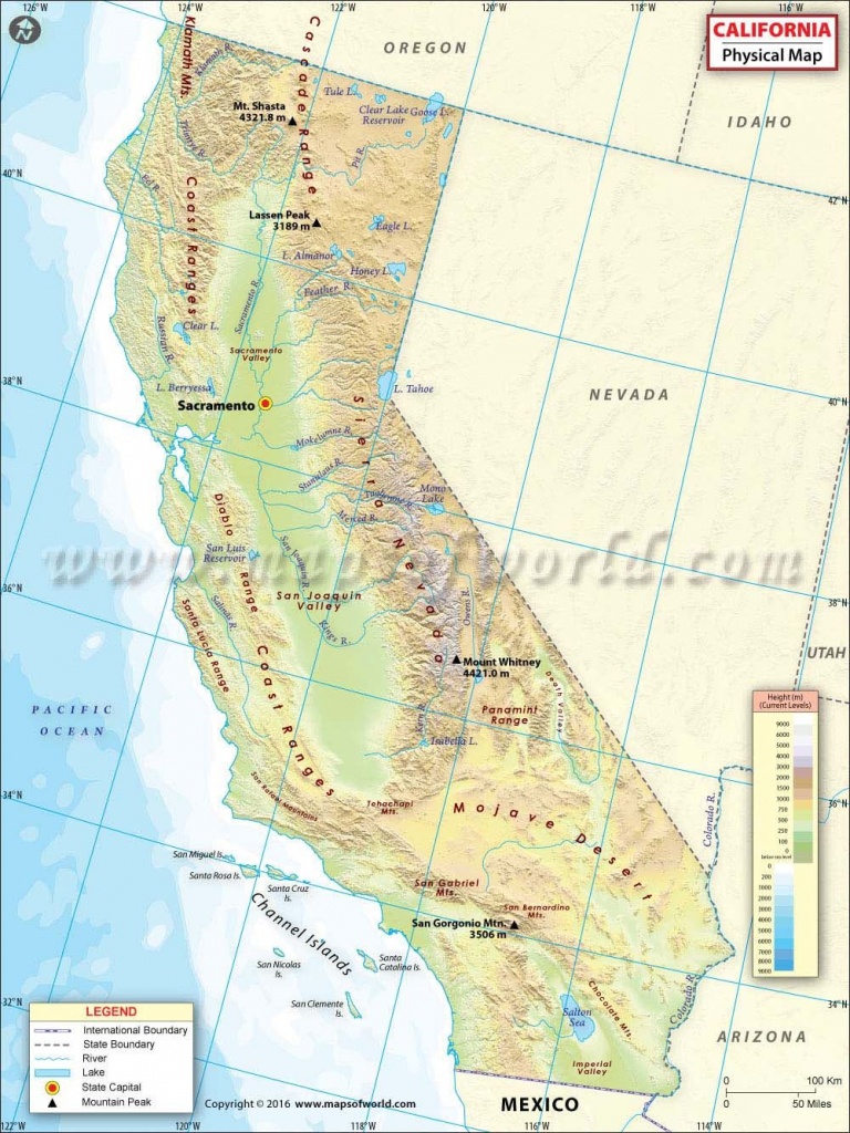Physical Map Of California | Usa Maps | California Map, Map - Show Map Of California