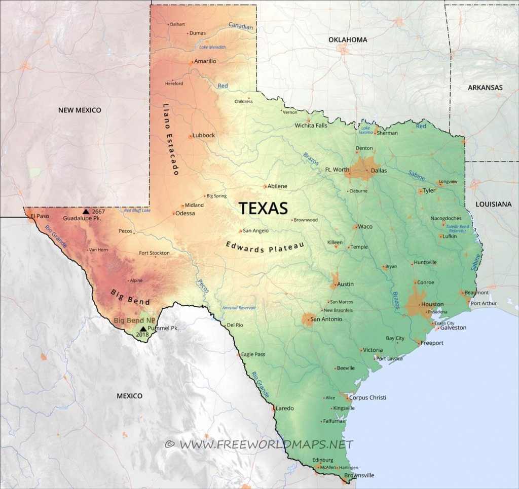 Physical Map Of Texas Alice Texas Map 