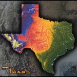 Physical Texas Map | State Topography In Colorful 3D Style   Texas Topo Map
