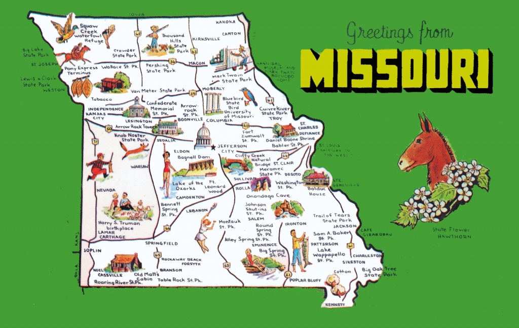 Pictorial Travel Map Of Missouri - Printable Map Of Missouri