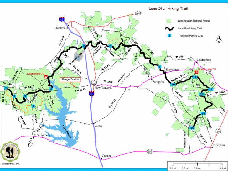 Texas Hiking Trails Map
