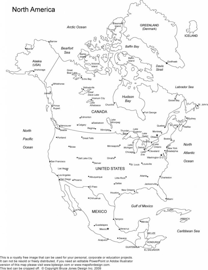 Blank Map Of North America Printable