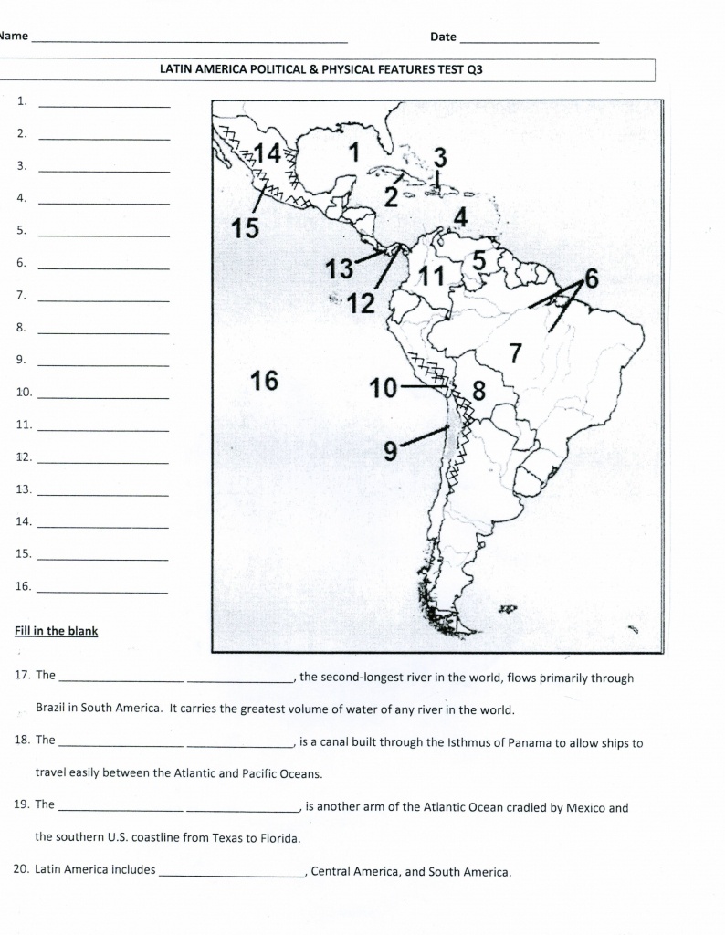 Pinmeagan Lynne On Education | Social Studies Classroom, 6Th - Latin America Map Quiz Printable