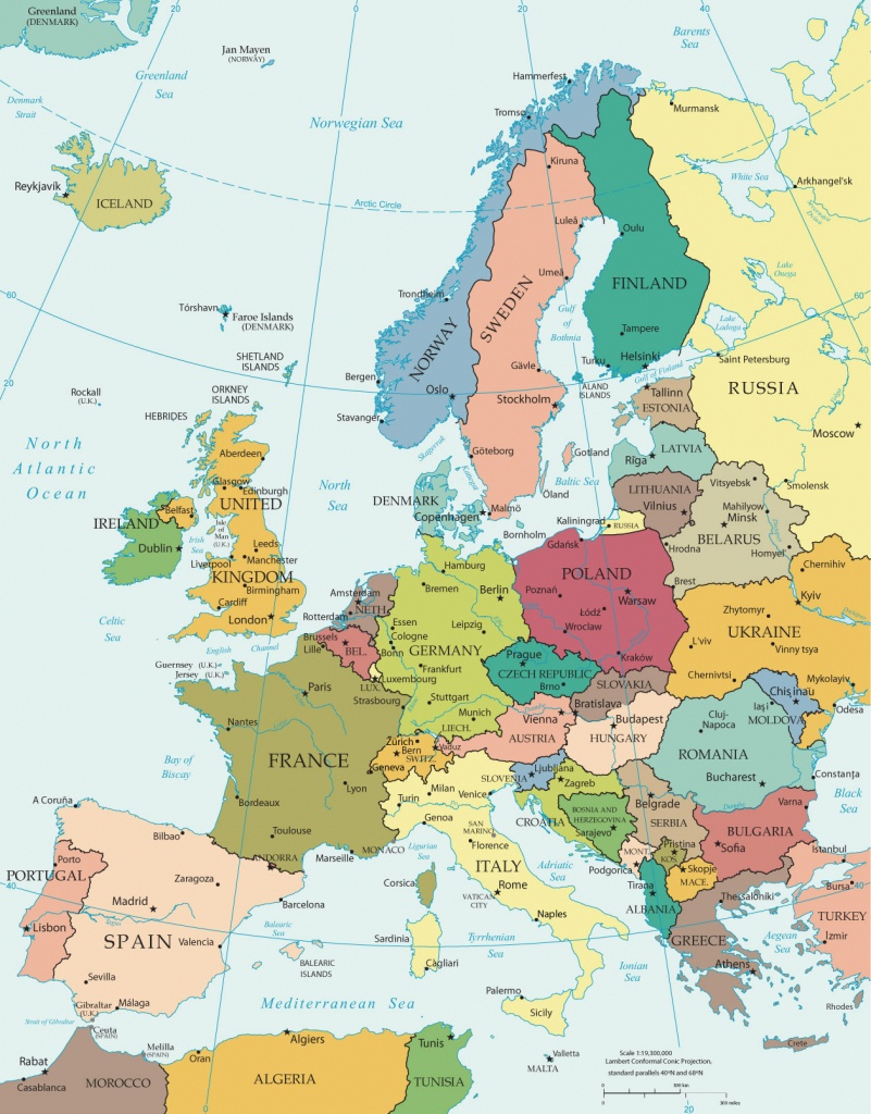 Political Map Of Europe - Countries - Printable Political Map Of Europe