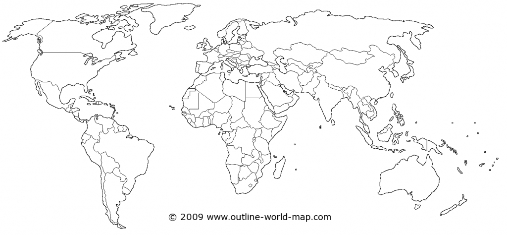 Political White World Map - B6A | Outline World Map Images - World Map Continents Outline Printable