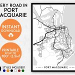 Port Macquarie Map Print, Printable Port Macquarie Map Art, Nsw Map,  Australia Map Print, Port Macquarie Print, Port Macquarie Poster   Printable Street Map Of Port Macquarie