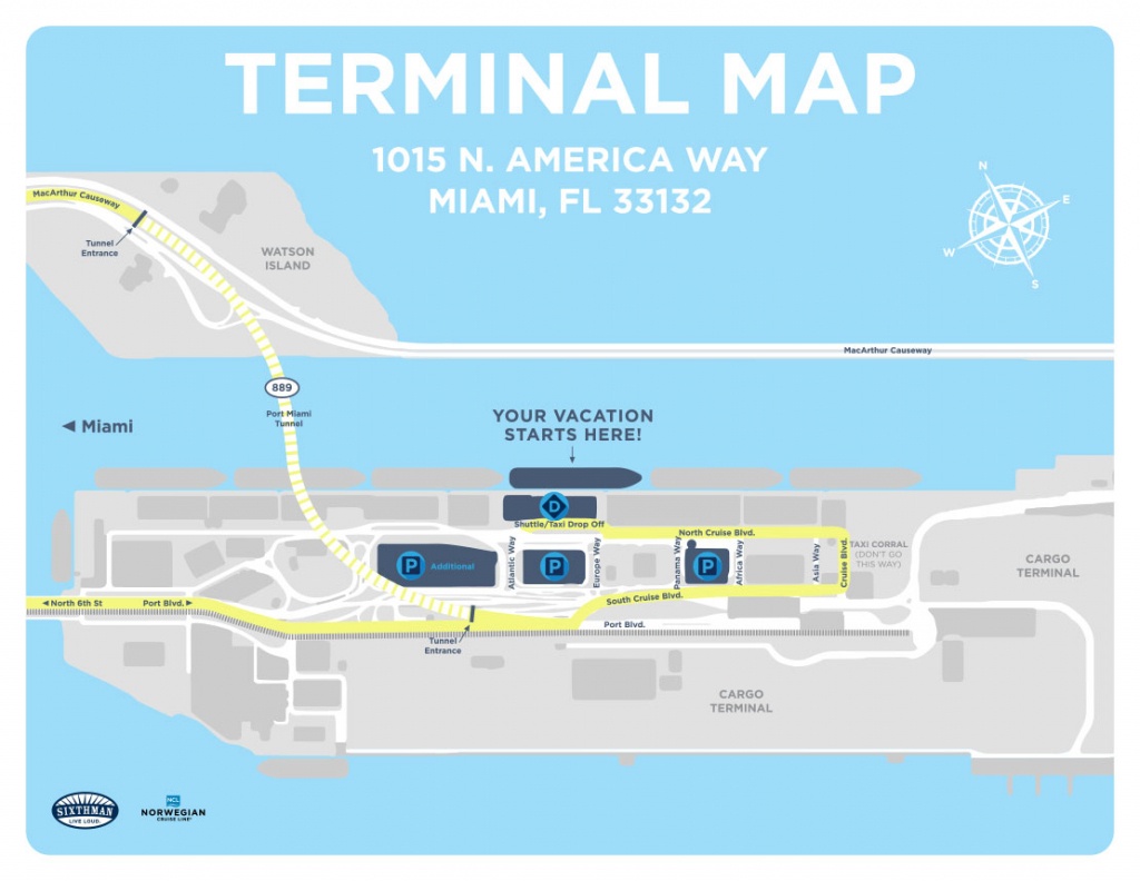 Port Of Miami Map And Travel Information | Download Free Port Of - Map Of Cruise Ports In Florida
