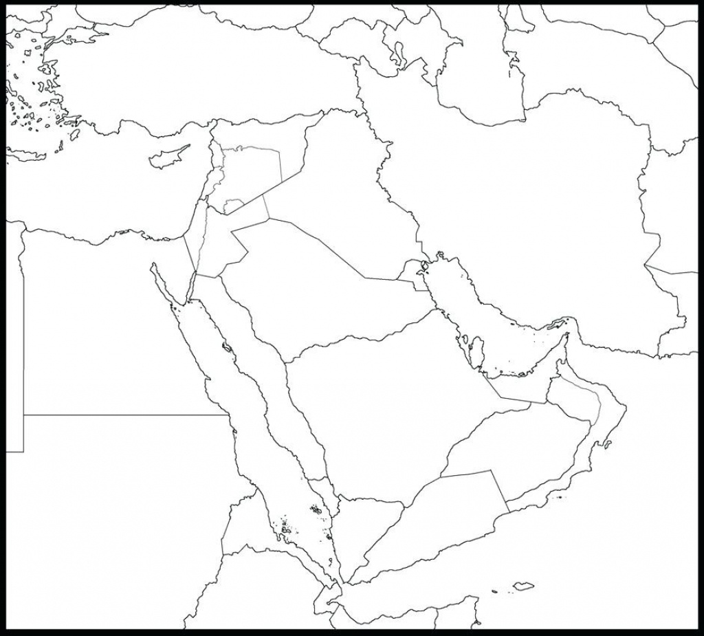 map of middle east blank