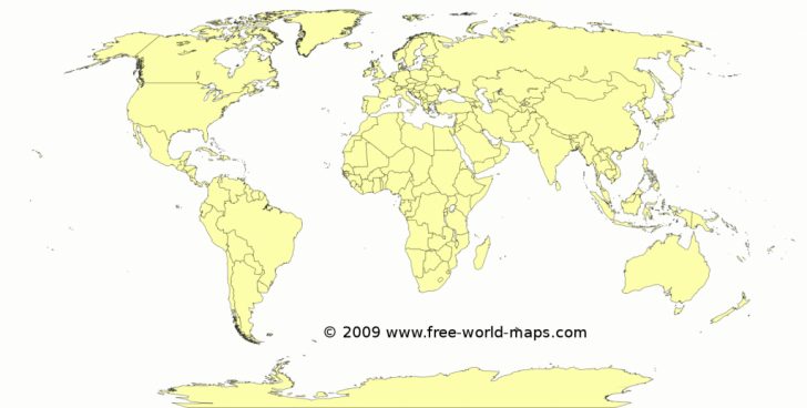 Blank Physical World Map Printable