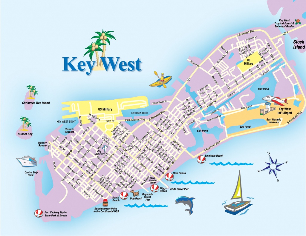 Printable Map Of Key West Florida Streets Hotels Area Attractions Pdf - Printable Map Of Key West