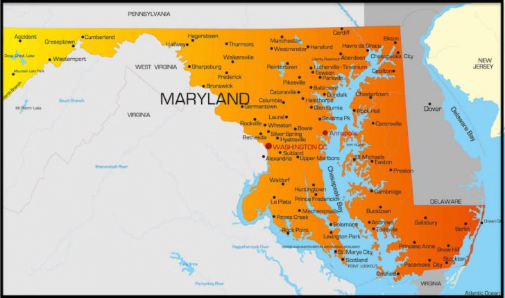 Printable Map Of Maryland