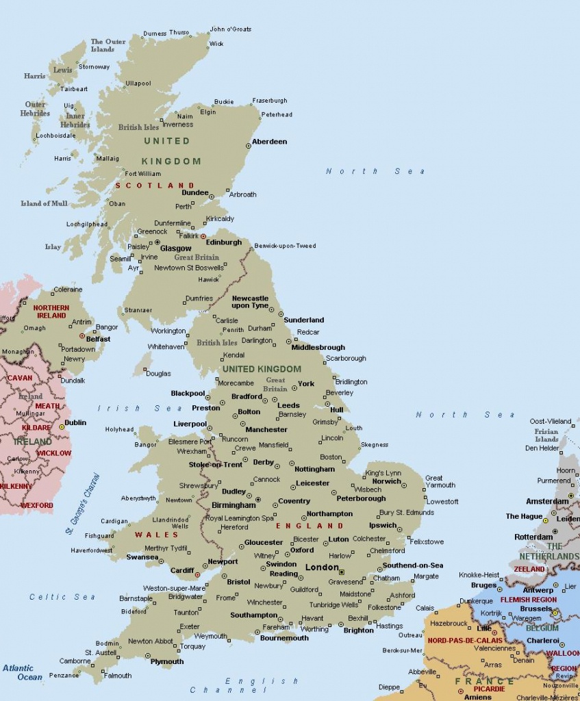 Printable Map Of Uk Towns And Cities - Printable Map Of Uk Counties - Printable Map Of Great Britain