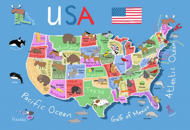 Printable Us Map For Kids