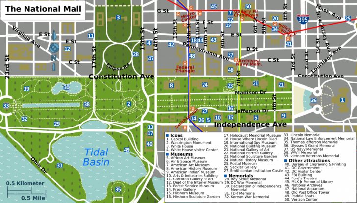 National Mall Map Printable