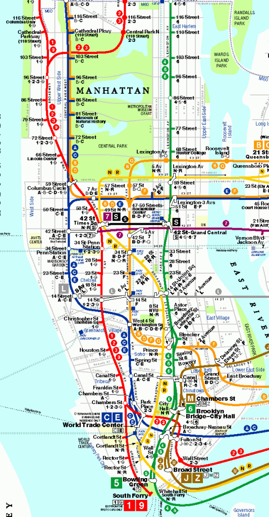 Printable New York City Map | Bronx Brooklyn Manhattan Queens | New - Nyc Subway Map Manhattan Only Printable