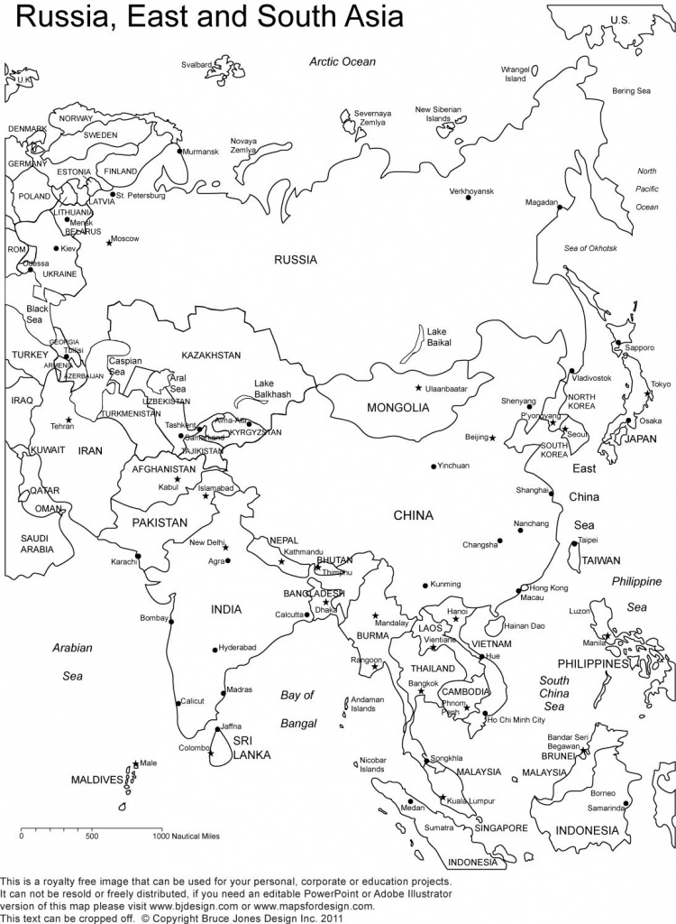 Printable Outline Maps Of Asia For Kids | Asia Outline, Printable - Asia Political Map Printable