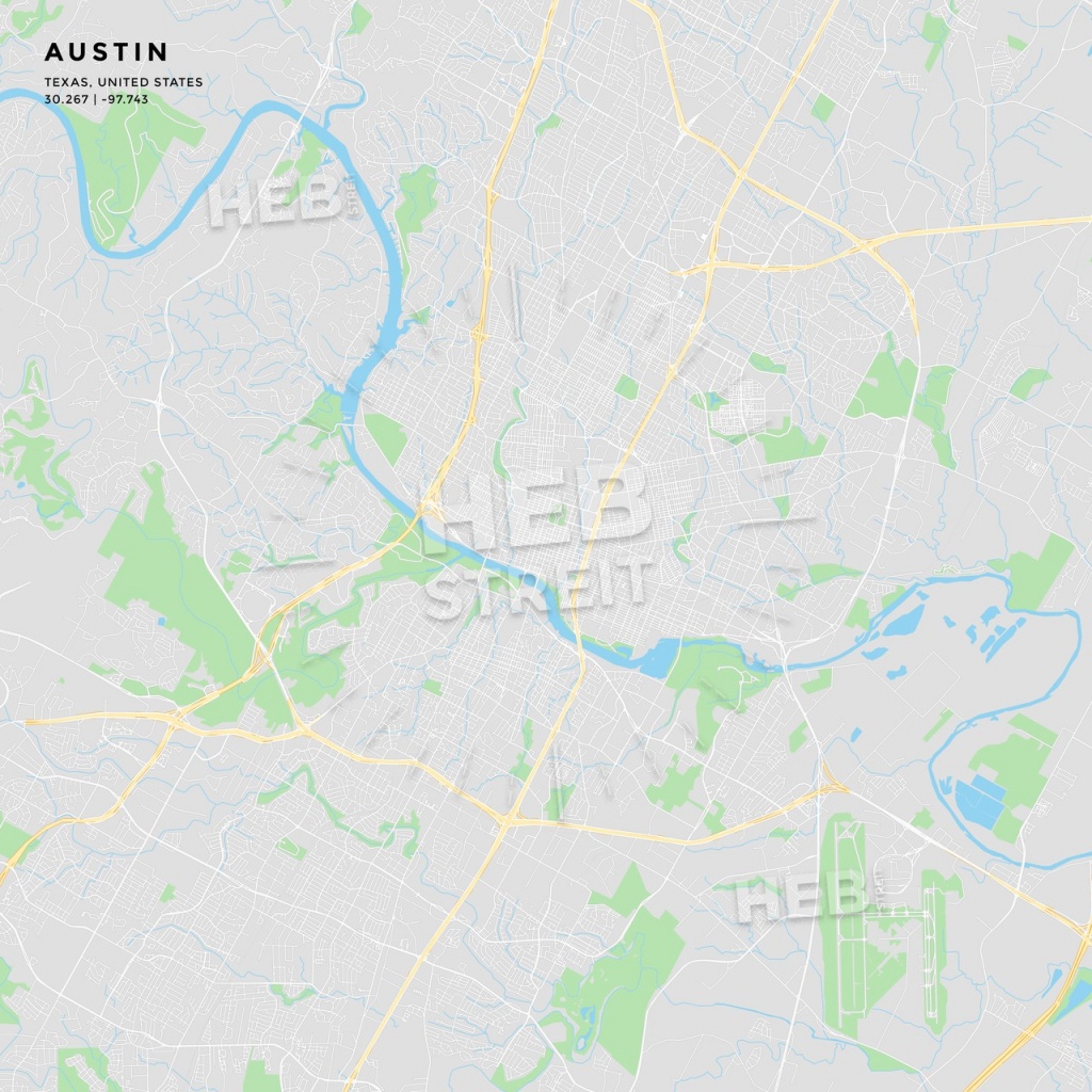 Printable Street Map Of Austin, Texas | Hebstreits Sketches - Printable Map Of Austin Tx