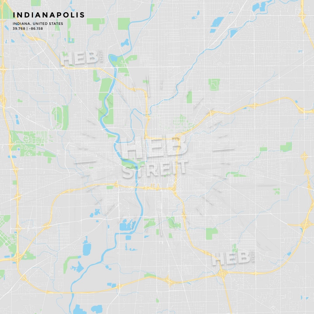 Printable Street Map Of Indianapolis, Indiana | Hebstreits Sketches - Printable Map Of Indianapolis