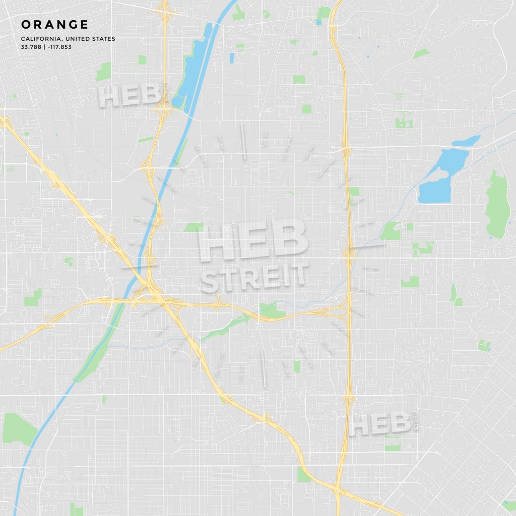 Printable Street Map Of Orange, California | Hebstreits Sketches - California Street Map