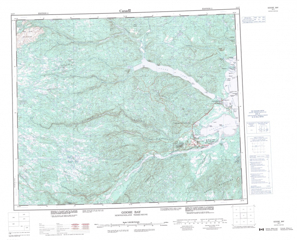 Printable Topographic Map Of Goose Bay 013F, Nf - Printable Topo Maps Online