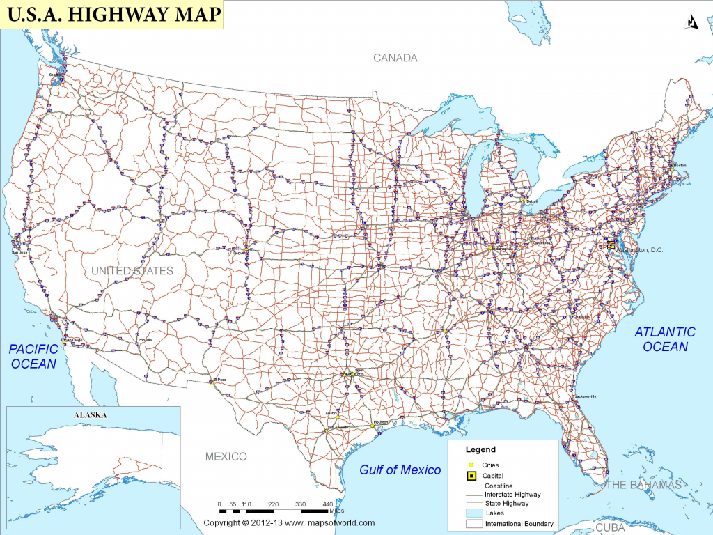 Printable Us Map With Cities New United States Major Highways Map - Free Printable Us Map With Cities