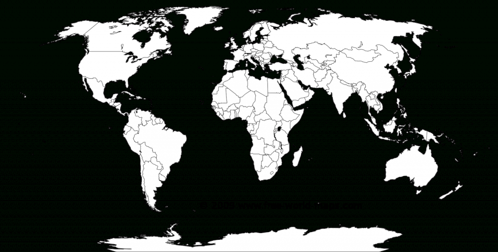 Printable White-Transparent Political Blank World Map C3 | Free - Blank Physical World Map Printable