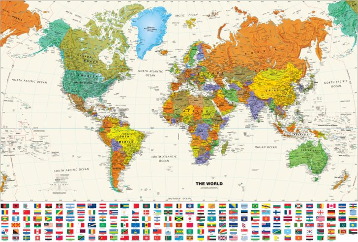 Free Printable Large World Map Poster