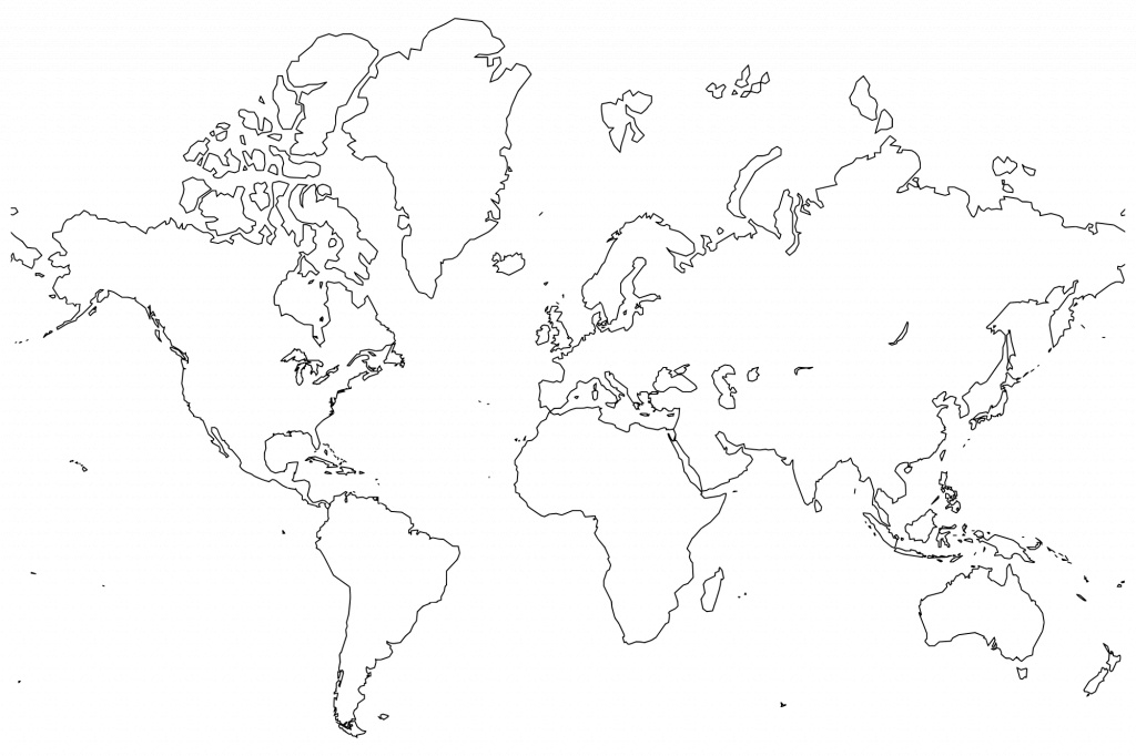 Printable World Maps In Black And White And Travel Information - Coloring World Map Printable