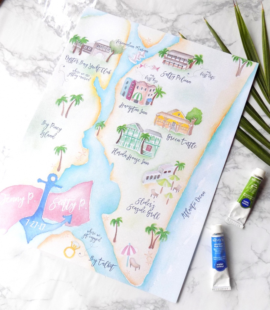 Project Highlight: Amelia Island Wedding Map » Bohemian Mint - Amelia Island Florida Map
