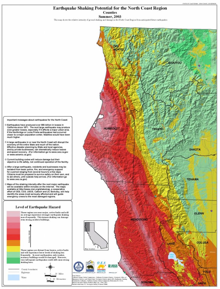 Earthquake California Index Map
