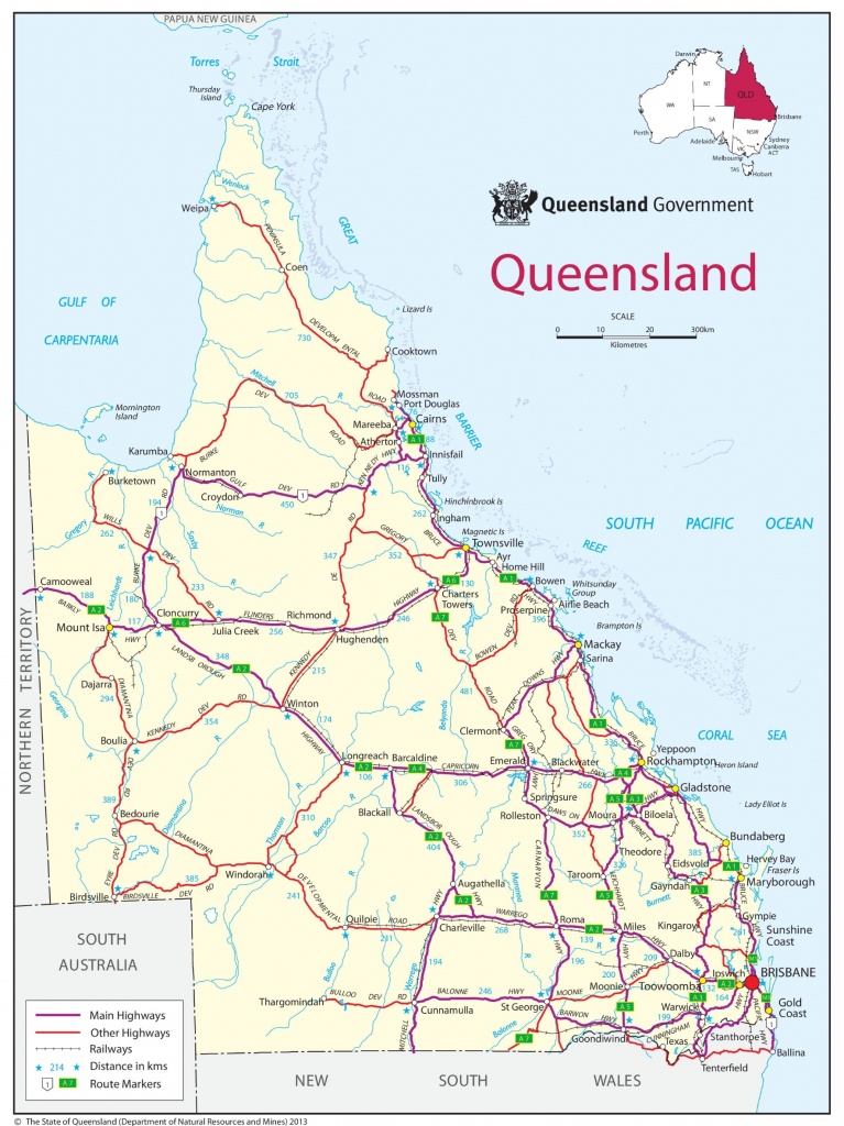 Queensland Road Map - Queensland Road Maps Printable