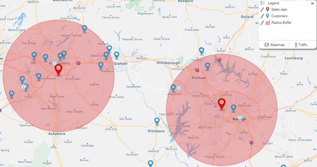 Radius Map: How To Start Analyzing Your Data | Espatial - Printable Radius Map