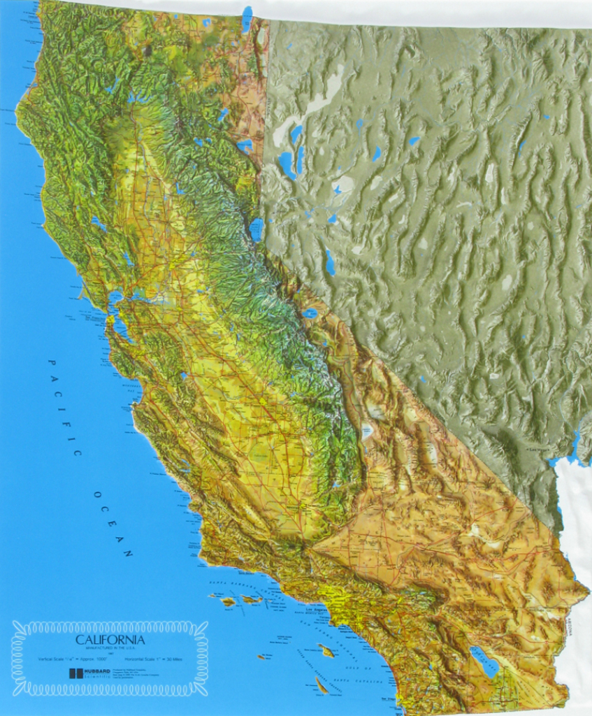 Raised Relief Maps Of California - California Relief Map Printable
