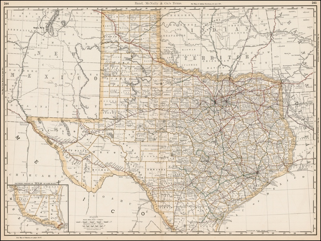 Rand Mcnally &amp;amp; Co.&amp;#039;s Texas - Barry Lawrence Ruderman Antique Maps Inc. - Rand Mcnally Texas Road Map