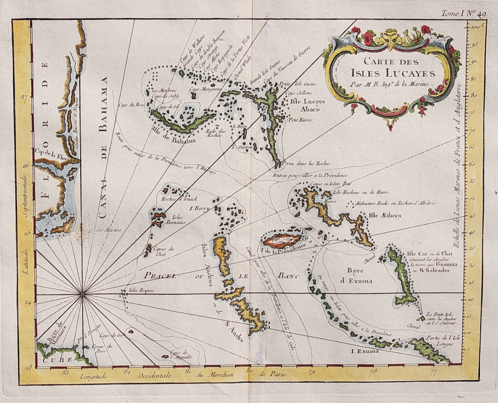Rare Map Of The Bahamas And East Coast Of Florida || Michael - Jennings Florida Map