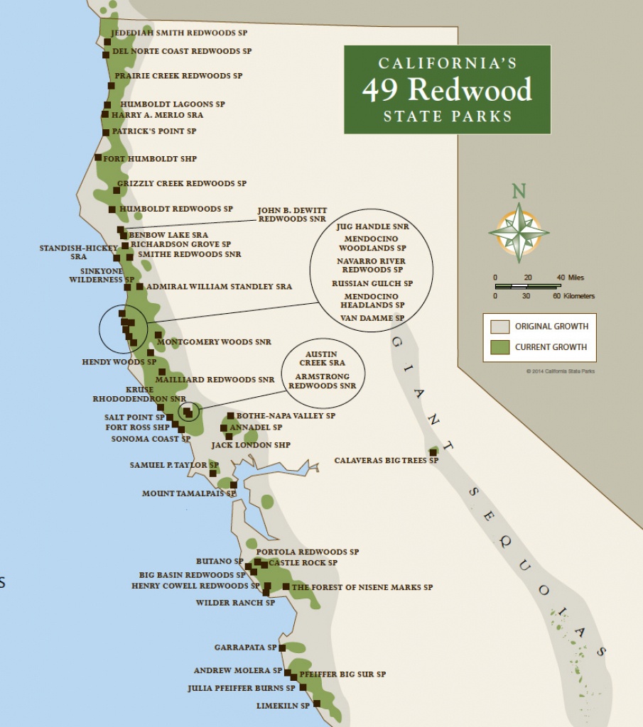Redwood Parks Day Passes 'sold Out' (2015) | Save The Redwoods League - California Redwood Parks Map
