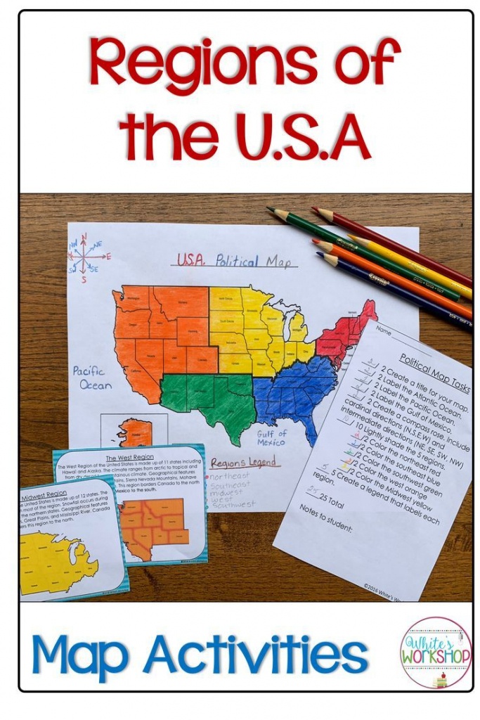 Regions Of The United States Map Activities | Assorted Tpt Pins - United States Regions Map Printable