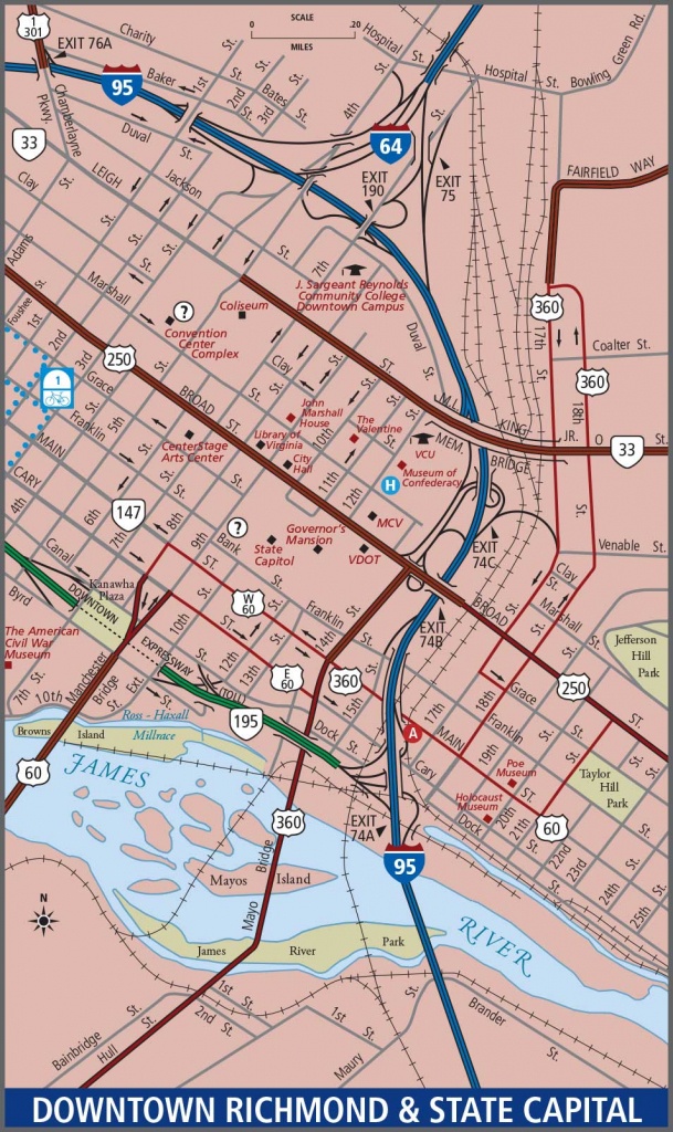 Richmond - Downtown Map - Printable Map Of Richmond Va