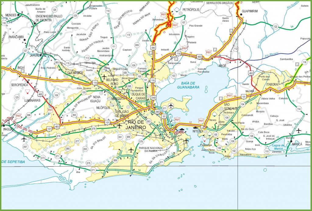 Rio Wegenkaart - Rio De Janeiro Road Map (Brazilië) - Printable Map Of Rio De Janeiro