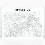 Riverside Map Print California Ca Usa Map Art Poster City | Etsy   Printable Map Of Riverside Ca