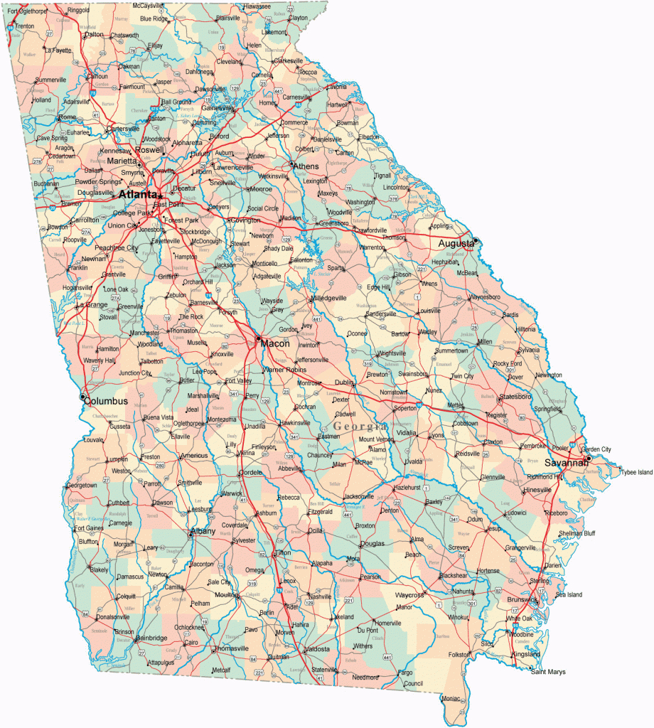 Road Map Of Georgia And Florida Georgia Road Map Ga Road Map Georgia - Road Map Of Georgia And Florida