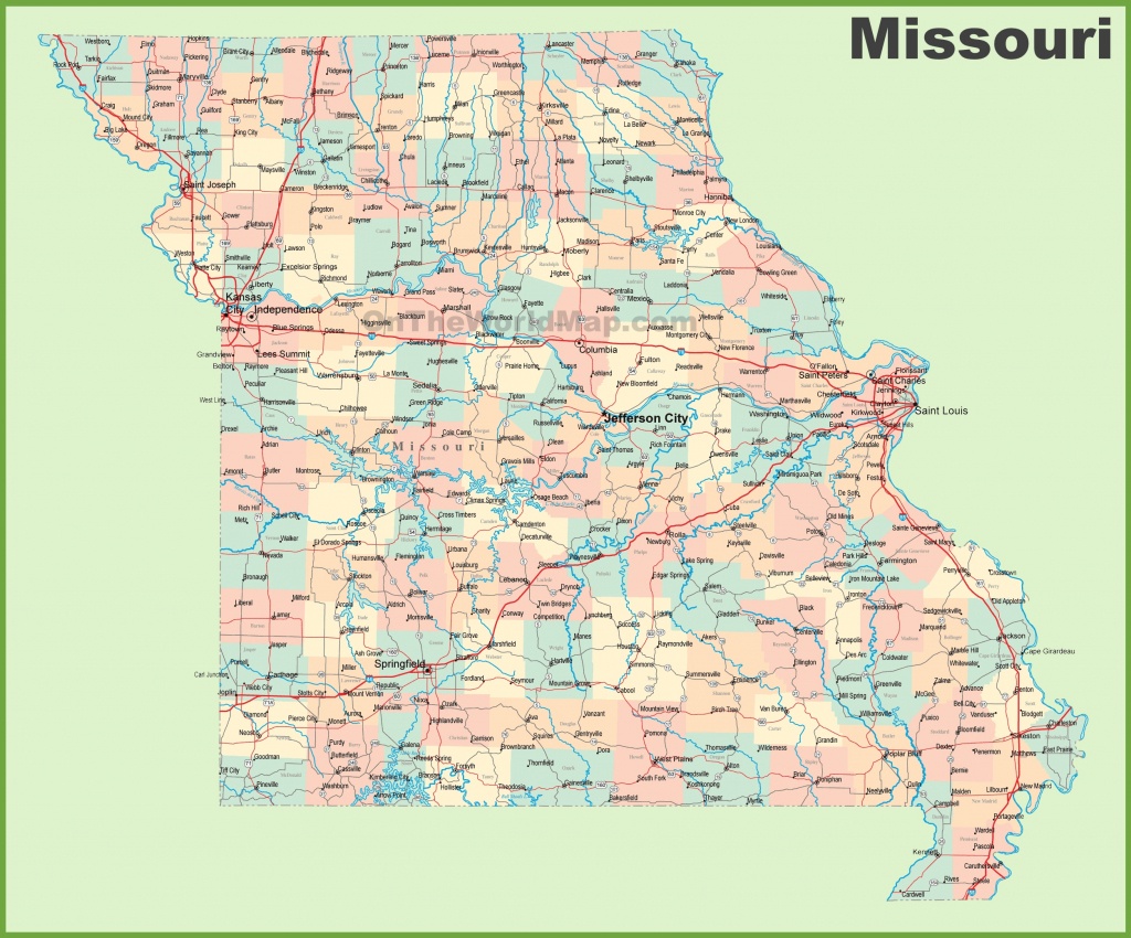 Road Map Of Missouri With Cities - Printable Map Of Missouri