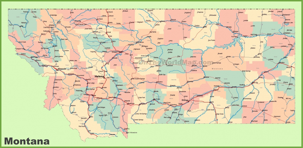 Road Map Of Montana With Cities - Printable Map Of Montana