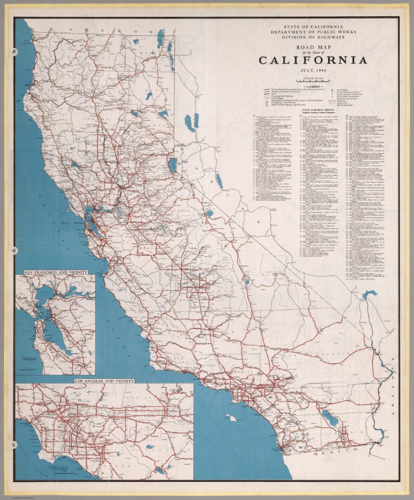Road Map Of The State Of California, July, 1940. - David Rumsey - California State Road Map